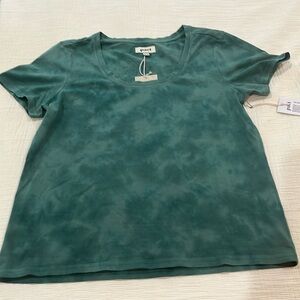 Pact Organic Cotton Mineral Green Tie Dye Tee sz Small